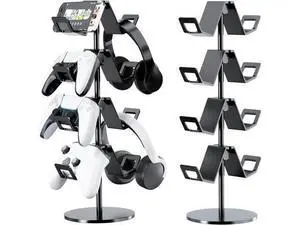 Controller Holder 4 Tier,Headphone Stand - Adjustable Headset Holder for Xbox PS5 PS4 Switch Pro - Gaming Storage for Universal Game Accessories,Desk/Floor(Black) Controller Holder 4 Tier,Headphone Stand - Adjustable Headset Holder for Xbox PS5 PS4 Switch Pro - Gaming Storage for Universal Game Accessories,Desk/Floor(Black)