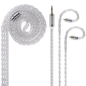 IcyMoon 3.5mm Single-End MMCX IEM Upgrade Cable | 16-strand OCC silver plated OFC wire, silver aluminum alloy fittings, fits MMCX IEM & 3.5mm portable HiFi players IcyMoon 3.5mm Single-End MMCX IEM Upgrade Cable | 16-strand OCC silver plated OFC wire, silver aluminum alloy fittings, fits MMCX IEM & 3.5mm portable HiFi players
