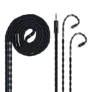 MeetEva IEM Cable, Silver Plated Copper Alloy Earbuds Upgrade Cords, Silver Plated OFC in Ear Monitor Cables for Audiophile Musician Replacement Cord (3.5mm with MMCX) MeetEva IEM Cable, Silver Plated Copper Alloy Earbuds Upgrade Cords, Silver Plated OFC in Ear Monitor Cables for Audiophile Musician Replacement Cord (3.5mm with MMCX)