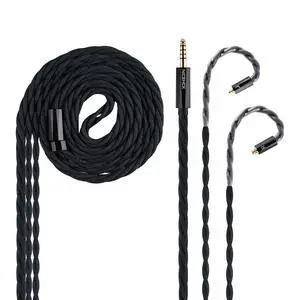 MeetEva IEM Cable, Silver Plated Copper Alloy Earbuds Upgrade Cords, Silver Plated OFC in Ear Monitor Cables for Audiophile Musician Replacement Cord (4.4mm with MMCX) MeetEva IEM Cable, Silver Plated Copper Alloy Earbuds Upgrade Cords, Silver Plated OFC in Ear Monitor Cables for Audiophile Musician Replacement Cord (4.4mm with MMCX)