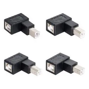 xiwai 4Pcs USB 2.0 B Type Male to Female Extension Adapter Horizontal Vertical Angled 90 Degree for Disk Scanner xiwai 4Pcs USB 2.0 B Type Male to Female Extension Adapter Horizontal Vertical Angled 90 Degree for Disk Scanner