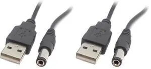 JSER USB 2.0 A Type Male to 5.5 x 2.5mm DC 5V Power Plug Barrel Connector Charge Cable 3ft (Pack of 2) JSER USB 2.0 A Type Male to 5.5 x 2.5mm DC 5V Power Plug Barrel Connector Charge Cable 3ft (Pack of 2)