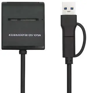 xiwai USB 3.0 Type-A USB-C Type-C Dual Connector to MSATA SSD Docking Enclosure Aluminum External Adapter Cable 5Gbps xiwai USB 3.0 Type-A USB-C Type-C Dual Connector to MSATA SSD Docking Enclosure Aluminum External Adapter Cable 5Gbps