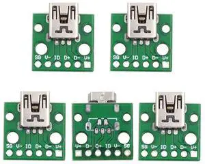 xiwai 5pcs USB2.0 Mini-B Female Receptacle Socket Connector DIY OEM Horizontal with PCB Board Mounting Assembly Solder Type 480Mbps xiwai 5pcs USB2.0 Mini-B Female Receptacle Socket Connector DIY OEM Horizontal with PCB Board Mounting Assembly Solder Type 480Mbps