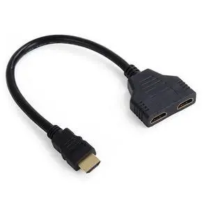 xiwai HDMI 1 in 2 Out Splitter Male to Dual Female Adapter Cable 1 to 2 Way Switch Extension Cord for PC, HDTV, Laptop 1080P xiwai HDMI 1 in 2 Out Splitter Male to Dual Female Adapter Cable 1 to 2 Way Switch Extension Cord for PC, HDTV, Laptop 1080P