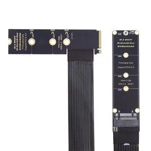 xiwai NGFF M-Key NVME SSD Extender Card with PCI-E 4.0 Flexible Express Extension Cable 30cm Right Angled Type 90 Degree Riser Adapter for Mainboard SSD 2230/2242/2260/2280 xiwai NGFF M-Key NVME SSD Extender Card with PCI-E 4.0 Flexible Express Extension Cable 30cm Right Angled Type 90 Degree Riser Adapter for Mainboard SSD 2230/2242/2260/2280