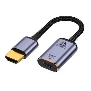 xiwai USB-C Type C Female Source to HDMI Sink HDTV Cable 8K@60hz 4K@120hz for Tablet & Phone & Laptop xiwai USB-C Type C Female Source to HDMI Sink HDTV Cable 8K@60hz 4K@120hz for Tablet & Phone & Laptop