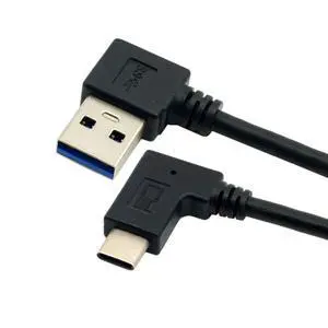 JSER Reversible USB 3.1 USB-C Right Angled to 90 Degree Left Angled A Male Data Cable for Tablet Mobile Phone (30cm) JSER Reversible USB 3.1 USB-C Right Angled to 90 Degree Left Angled A Male Data Cable for Tablet Mobile Phone (30cm)