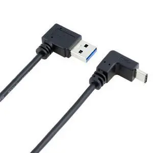 JSER USB 3.1 USB-C Up Down Angled to 90 Degree Right Angled A Male Data Cable for Tablet Phone (100cm) JSER USB 3.1 USB-C Up Down Angled to 90 Degree Right Angled A Male Data Cable for Tablet Phone (100cm)
