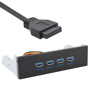 JSER USB 3.0 HUB 4 Ports HUB Front Panel to Motherboard 20Pin 19Pin Header Connector Cable Compatible for 5.25" CD-ROM Bay JSER USB 3.0 HUB 4 Ports HUB Front Panel to Motherboard 20Pin 19Pin Header Connector Cable Compatible for 5.25" CD-ROM Bay