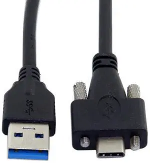 JSER USB 3.1 Type-C Dual Screw Locking to Standard USB3.0 Data Cable 1.2m Panel Mount Type for Industrial Camera JSER USB 3.1 Type-C Dual Screw Locking to Standard USB3.0 Data Cable 1.2m Panel Mount Type for Industrial Camera