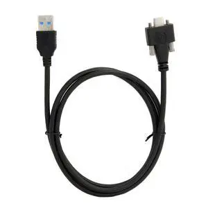 USB 3.1 Type-C Dual Screw Locking to Standard USB3.0 Data Cable 1.2m Panel Mount Type 5Gbps USB 3.1 Type-C Dual Screw Locking to Standard USB3.0 Data Cable 1.2m Panel Mount Type 5Gbps