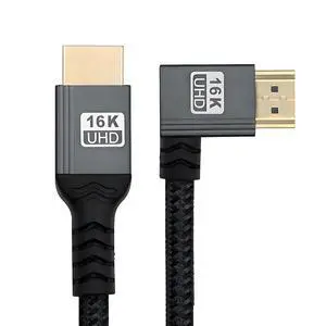 xiwai Left Angled 16K 8K UHD HDMI 2.2 Version 96Gbps Cable 0.5M Type-A Male to HDMI Male HDTV 90 Degree for HDTV Desktop Laptop Monitor xiwai Left Angled 16K 8K UHD HDMI 2.2 Version 96Gbps Cable 0.5M Type-A Male to HDMI Male HDTV 90 Degree for HDTV Desktop Laptop Monitor