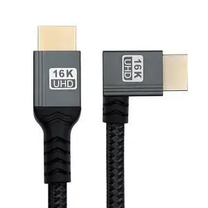 xiwai Right Angled 16K 8K UHD HDMI 2.2 Version 96Gbps Cable 2M Type-A Male to HDMI Male HDTV 90 Degree for HDTV Desktop Laptop Monitor xiwai Right Angled 16K 8K UHD HDMI 2.2 Version 96Gbps Cable 2M Type-A Male to HDMI Male HDTV 90 Degree for HDTV Desktop Laptop Monitor
