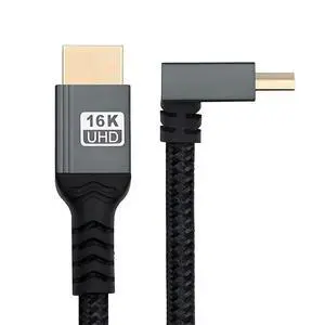 xiwai Up Angled 16K 8K UHD HDMI 2.2 Version 96Gbps Cable 2M Type-A Male to HDMI Male HDTV 90 Degree for HDTV Desktop Laptop Monitor xiwai Up Angled 16K 8K UHD HDMI 2.2 Version 96Gbps Cable 2M Type-A Male to HDMI Male HDTV 90 Degree for HDTV Desktop Laptop Monitor