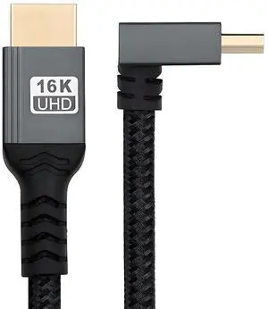 xiwai Down Angled 16K 8K UHD HDMI 2.2 Version 96Gbps Cable 0.5M Type-A Male to HDMI Male HDTV 90 Degree for HDTV Desktop Laptop Monitor xiwai Down Angled 16K 8K UHD HDMI 2.2 Version 96Gbps Cable 0.5M Type-A Male to HDMI Male HDTV 90 Degree for HDTV Desktop Laptop Monitor