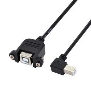 chenyang USB 2.0 Type B Male to Type B Female Extension Cable with Screws for Panel Mount 50cm 90 Degree Left Angled chenyang USB 2.0 Type B Male to Type B Female Extension Cable with Screws for Panel Mount 50cm 90 Degree Left Angled