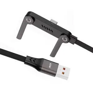 xiwai 65W Type-A Fast Charging Cable Angled Type-C with Built-in Phone Stand Dual Holder Durable USB C Charger Cord Bracket Foldable xiwai 65W Type-A Fast Charging Cable Angled Type-C with Built-in Phone Stand Dual Holder Durable USB C Charger Cord Bracket Foldable