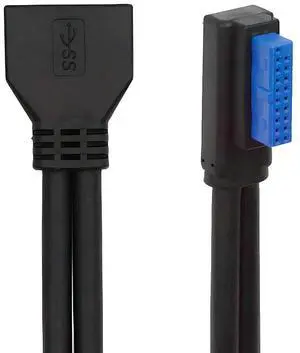 xiwai Low Profile Left Angled USB 3.0 5Gbps 20Pin 19Pin Male to Female Extension Cable for Motherboard Mainboard 24cm xiwai Low Profile Left Angled USB 3.0 5Gbps 20Pin 19Pin Male to Female Extension Cable for Motherboard Mainboard 24cm