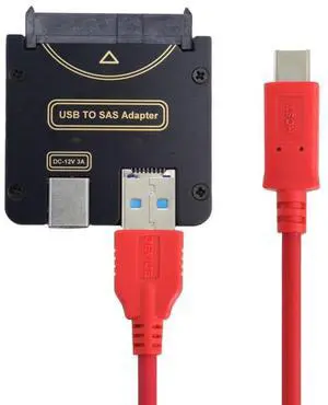 Xiwai SAS SFF-8482 29Pin to USB Type-C & Type-A 5Gbps Raid Adapter Hard Disk Drive with Chipset and Power Port (Need 12V/3A Power Supply) Xiwai SAS SFF-8482 29Pin to USB Type-C & Type-A 5Gbps Raid Adapter Hard Disk Drive with Chipset and Power Port (Need 12V/3A Power Supply)