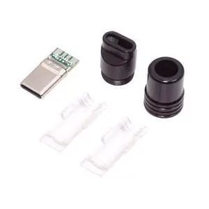 xiwai USB DIY Kit USB 3.1 Type-C Male Plug Connector Welding Solder Type with Black Aluminum Alloy Shell Customization Repair Replacement for 4.0mm~6.0mm Cable xiwai USB DIY Kit USB 3.1 Type-C Male Plug Connector Welding Solder Type with Black Aluminum Alloy Shell Customization Repair Replacement for 4.0mm~6.0mm Cable