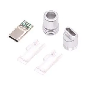xiwai USB DIY Kit Welding Solder Type USB 3.1 Type-C Male Plug Connector with Silver Aluminum Alloy Shell Customization Repair Replacement for 4.0mm~6.0mm Cable xiwai USB DIY Kit Welding Solder Type USB 3.1 Type-C Male Plug Connector with Silver Aluminum Alloy Shell Customization Repair Replacement for 4.0mm~6.0mm Cable
