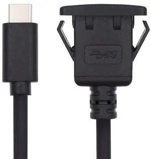 xiwai Waterproof Dustproof USB-C Type-C USB 3.1 10Gbps Extension Flush Car Latch Mount Extension Cable for Dashboard Panel xiwai Waterproof Dustproof USB-C Type-C USB 3.1 10Gbps Extension Flush Car Latch Mount Extension Cable for Dashboard Panel
