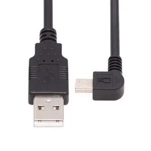 JSER Mini USB Type-B 5pin Male Left Angled 90 Degree to USB 2.0 Male Power Data Cable 50cm JSER Mini USB Type-B 5pin Male Left Angled 90 Degree to USB 2.0 Male Power Data Cable 50cm