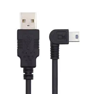 JSER Mini USB Type-B 5pin Male Right Angled 90 Degree to USB 2.0 Male Power Data Cable 50cm JSER Mini USB Type-B 5pin Male Right Angled 90 Degree to USB 2.0 Male Power Data Cable 50cm