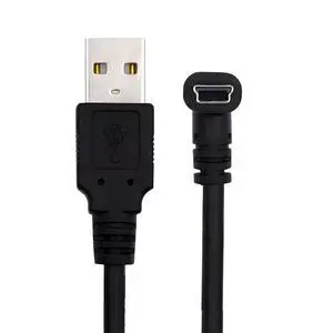 JSER Mini USB2.0 Type-B 5Pin Male Down Angled 90 Degree Connector to USB 2.0 Male Type-A Power Data Cable 150cm for Camera GPS MP3 MP4 JSER Mini USB2.0 Type-B 5Pin Male Down Angled 90 Degree Connector to USB 2.0 Male Type-A Power Data Cable 150cm for Camera GPS MP3 MP4