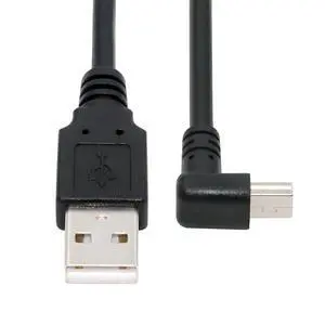 JSER Mini USB2.0 Type-B 5Pin Male Up Angled 90 Degree Connector to USB 2.0 Male Type-A Power Data Cable 50cm for Camera GPS MP3 MP4 JSER Mini USB2.0 Type-B 5Pin Male Up Angled 90 Degree Connector to USB 2.0 Male Type-A Power Data Cable 50cm for Camera GPS MP3 MP4
