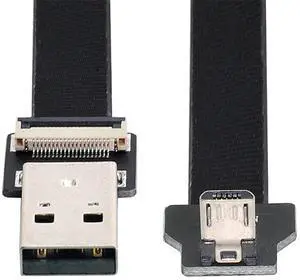 xiwai 0.2M Down Angled USB 2.0 Type-A Male to Micro USB 5Pin Male Data Flat Slim FPC Cable for FPV & Disk & Phone xiwai 0.2M Down Angled USB 2.0 Type-A Male to Micro USB 5Pin Male Data Flat Slim FPC Cable for FPV & Disk & Phone