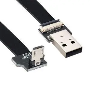 xiwai 2.0M Down Angled USB 2.0 Type-A Male to Micro USB 5Pin Male Data Flat Slim FPC Cable for FPV & Disk & Phone xiwai 2.0M Down Angled USB 2.0 Type-A Male to Micro USB 5Pin Male Data Flat Slim FPC Cable for FPV & Disk & Phone