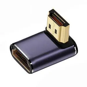 xiwai HDMI 8K Male to HDMI 2.1 Female Vertical 90 Degree Down Angled Low Profile UHD Extension Adapter Support 8K 60hz HDTV xiwai HDMI 8K Male to HDMI 2.1 Female Vertical 90 Degree Down Angled Low Profile UHD Extension Adapter Support 8K 60hz HDTV