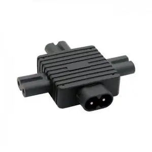 JSER IEC 320 Figure 8 C8 Male to 3X Female C7 Splitter Power Adapter for Power Supply 1 in 3 out JSER IEC 320 Figure 8 C8 Male to 3X Female C7 Splitter Power Adapter for Power Supply 1 in 3 out