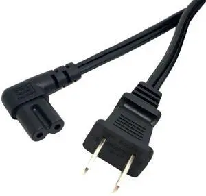 JSER USA 2pin Male to 90 Degree Right Angled IEC 320 C7 Power Supply 220V 10A Max Cord Cable 100cm JSER USA 2pin Male to 90 Degree Right Angled IEC 320 C7 Power Supply 220V 10A Max Cord Cable 100cm