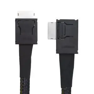 xiwai Left Angled 90 Degree Connector Dual Shield OcuLink PCIe 4.0 PCI-Express SFF-8611 4i Male to SFF-8611 Male Data Active Cable for External eGPU SSD, 50cm xiwai Left Angled 90 Degree Connector Dual Shield OcuLink PCIe 4.0 PCI-Express SFF-8611 4i Male to SFF-8611 Male Data Active Cable for External eGPU SSD, 50cm