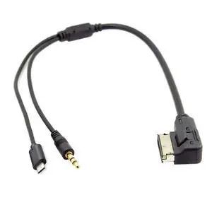 xiwai Media in AMI MDI to Stereo 3.5mm Audio & USB-C Aux Adapter Cable for Car VW Audi 2014 A4 A6 Q5 Q7 xiwai Media in AMI MDI to Stereo 3.5mm Audio & USB-C Aux Adapter Cable for Car VW Audi 2014 A4 A6 Q5 Q7