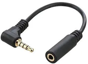 xiwai 90 Degree Right Angled 3.5mm 4 Poles Audio Stereo Male to Female Extension Cable 10cm Black xiwai 90 Degree Right Angled 3.5mm 4 Poles Audio Stereo Male to Female Extension Cable 10cm Black