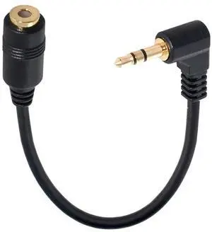 xiwai Right Angled 90 Degree 3poles 3.5mm Audio Stereo Male to Female Extension Cable 10cm Black xiwai Right Angled 90 Degree 3poles 3.5mm Audio Stereo Male to Female Extension Cable 10cm Black