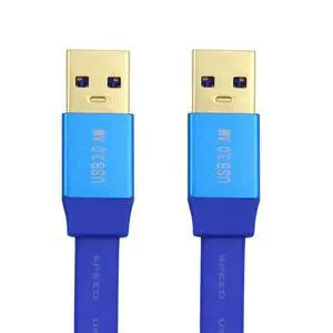 xiwai Ultra Flat High Speed Slim USB 3.0 Type-A Male to USB3.0 A Male Cable Extension Cord Blue 5Gbps for Disk SSD Camera Data 60cm xiwai Ultra Flat High Speed Slim USB 3.0 Type-A Male to USB3.0 A Male Cable Extension Cord Blue 5Gbps for Disk SSD Camera Data 60cm