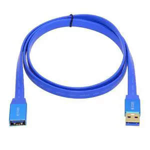 xiwai Ultra Flat High Speed Slim USB 3.0 Type-A Male to USB3.0 A Female Cable Extension Cord Blue 5Gbps for Disk SSD Camera Data 60cm xiwai Ultra Flat High Speed Slim USB 3.0 Type-A Male to USB3.0 A Female Cable Extension Cord Blue 5Gbps for Disk SSD Camera Data 60cm