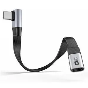 xiwai 20cm Low Profile Angled 90 Degree USB5.0 Male to Female 80Gbps Flat Slim FPC Extension Cable 240W 16K 8K 60Hz 5K Compatible with Thunderbolt3/4/5 40Gbps USB4.0 xiwai 20cm Low Profile Angled 90 Degree USB5.0 Male to Female 80Gbps Flat Slim FPC Extension Cable 240W 16K 8K 60Hz 5K Compatible with Thunderbolt3/4/5 40Gbps USB4.0