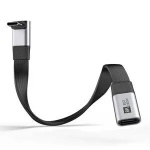 xiwai 20cm Up Angled 90 Degree USB5.0 80Gbps Male to Female Flat Slim FPC Extension Cable 240W 16K 8K 60Hz 5K Compatible with Thunderbolt3/4/5 40Gbps USB4.0 xiwai 20cm Up Angled 90 Degree USB5.0 80Gbps Male to Female Flat Slim FPC Extension Cable 240W 16K 8K 60Hz 5K Compatible with Thunderbolt3/4/5 40Gbps USB4.0