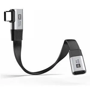 xiwai 20cm Right Angled 90 Degree USB5.0 80Gbps Male to Female Slim Flat FPC Extension Cable 240W 16K 8K 60Hz 5K Compatible with Thunderbolt3/4/5 40Gbps USB4.0 xiwai 20cm Right Angled 90 Degree USB5.0 80Gbps Male to Female Slim Flat FPC Extension Cable 240W 16K 8K 60Hz 5K Compatible with Thunderbolt3/4/5 40Gbps USB4.0