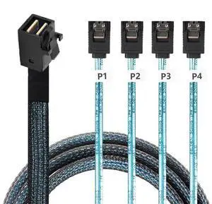 xiwai Mini SAS Internal HD SFF-8643 Host to 4 SATA 7pin Target Hard Disk 6Gbps Data Server Raid Cable 50cm xiwai Mini SAS Internal HD SFF-8643 Host to 4 SATA 7pin Target Hard Disk 6Gbps Data Server Raid Cable 50cm