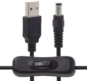 xiwai DC Jack Extender 5.5x2.1mm Plug to USB Type-A Extension Cable with Switch On Off Power Button for DC 5V Desk Lamp Fan Camera 1m xiwai DC Jack Extender 5.5x2.1mm Plug to USB Type-A Extension Cable with Switch On Off Power Button for DC 5V Desk Lamp Fan Camera 1m