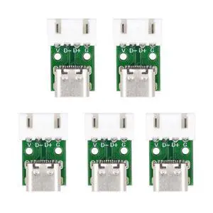 xiwai 5pcs/Set DIY OEM Type C Female Plug Socket Connector to 4Pin Pitch=2.54mm Wafer Socket Horizontal USB2.0 Pinout Test Board DC 5V Power Receptacle Adapter Solder xiwai 5pcs/Set DIY OEM Type C Female Plug Socket Connector to 4Pin Pitch=2.54mm Wafer Socket Horizontal USB2.0 Pinout Test Board DC 5V Power Receptacle Adapter Solder
