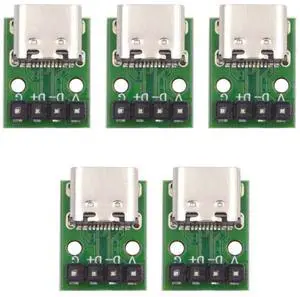 xiwai 5pcs/Set DIY OEM Type C Female Plug Socket Connector to 4Pin Pitch=2.54mm Contact Header Vertical USB2.0 Pinout Test Board DC 5V Power Receptacle Adapter Solder xiwai 5pcs/Set DIY OEM Type C Female Plug Socket Connector to 4Pin Pitch=2.54mm Contact Header Vertical USB2.0 Pinout Test Board DC 5V Power Receptacle Adapter Solder