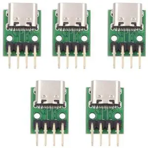 xiwai 5pcs/Set DIY OEM Type C Female Plug Socket Connector to 4Pin Pitch=2.54mm Contact Header Horizontal USB2.0 Pinout Test Board DC 5V Power Receptacle Adapter Solder xiwai 5pcs/Set DIY OEM Type C Female Plug Socket Connector to 4Pin Pitch=2.54mm Contact Header Horizontal USB2.0 Pinout Test Board DC 5V Power Receptacle Adapter Solder